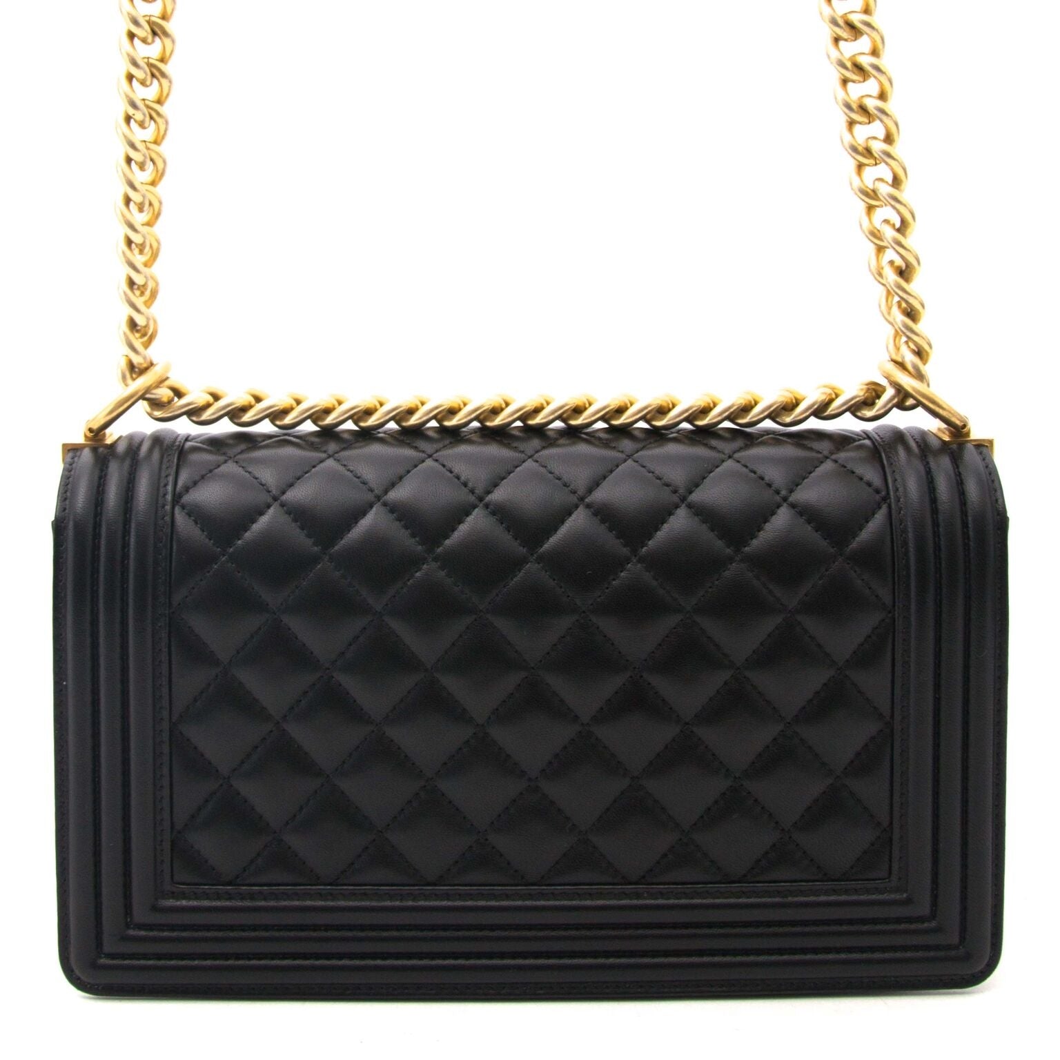 authentic noir chanel boy medium pour le meilleur prix