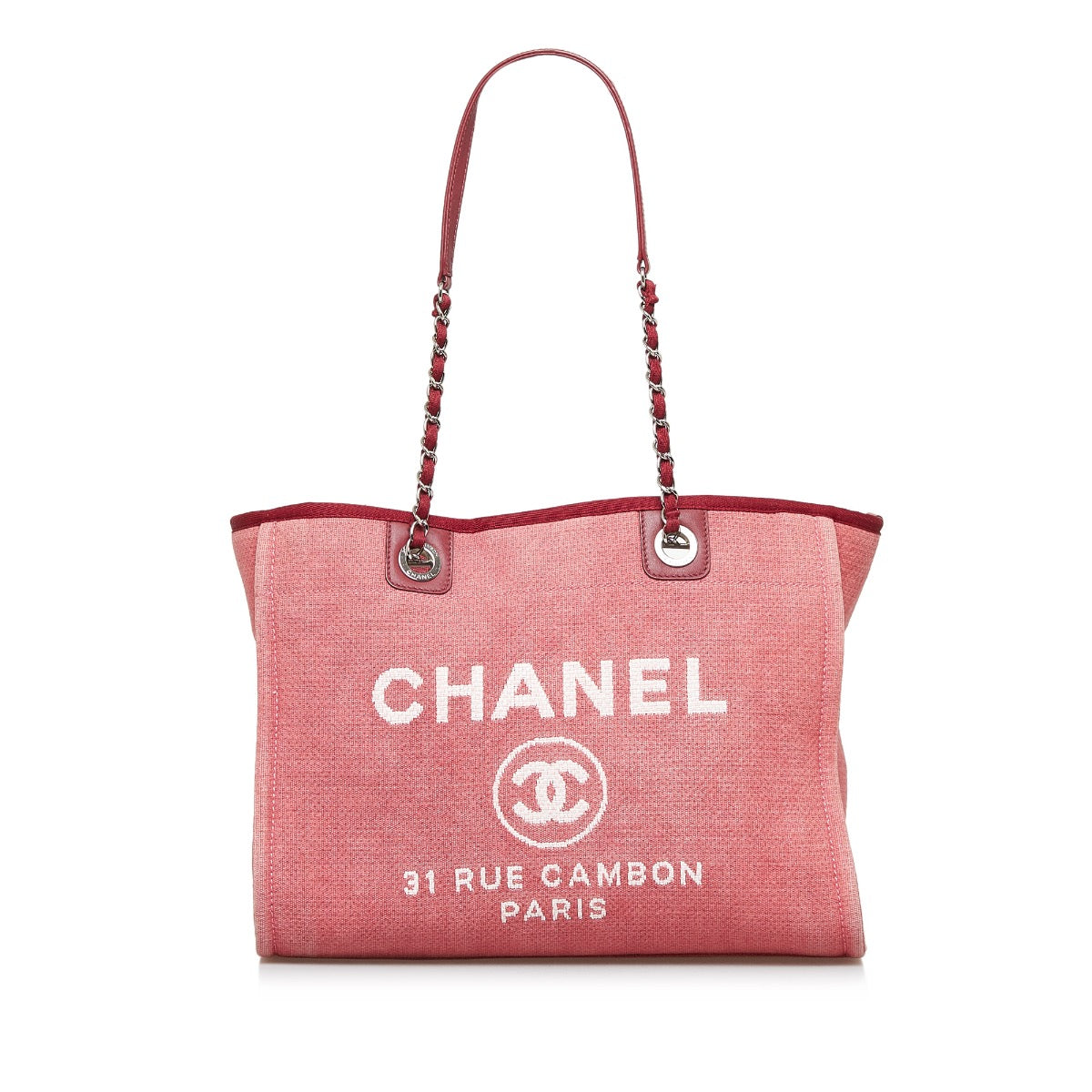 Shop safe online at Labellov in Antwerp, Brussels and Knokke this 100% authentic second hand Chanel Framboise Small Deauville Shoulder Bag