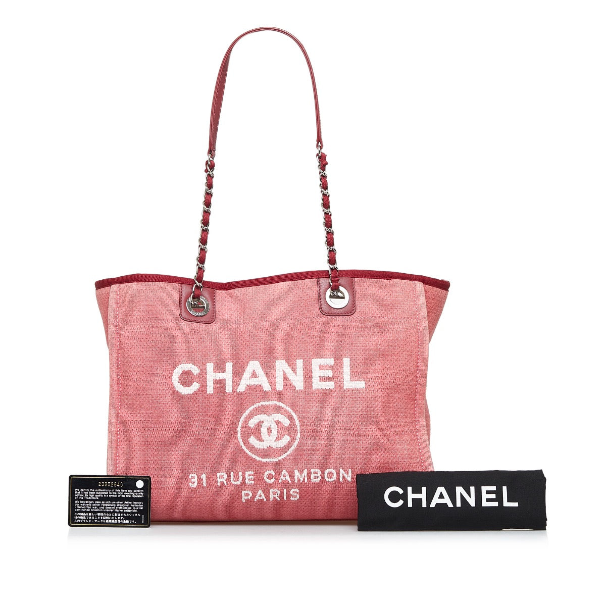 Shop safe online at Labellov in Antwerp, Brussels and Knokke this 100% authentic second hand Chanel Framboise Small Deauville Shoulder Bag