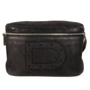 Delvaux Black Nubuck Belt Bag with D-Logo
