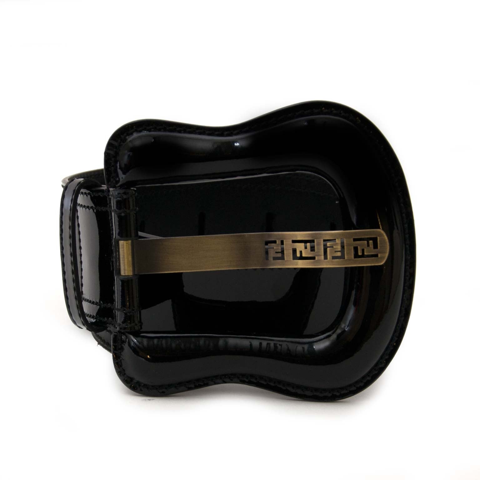 fendi black wide patent leather logo belt now for sale at labellov vintage fashion webshop belgium