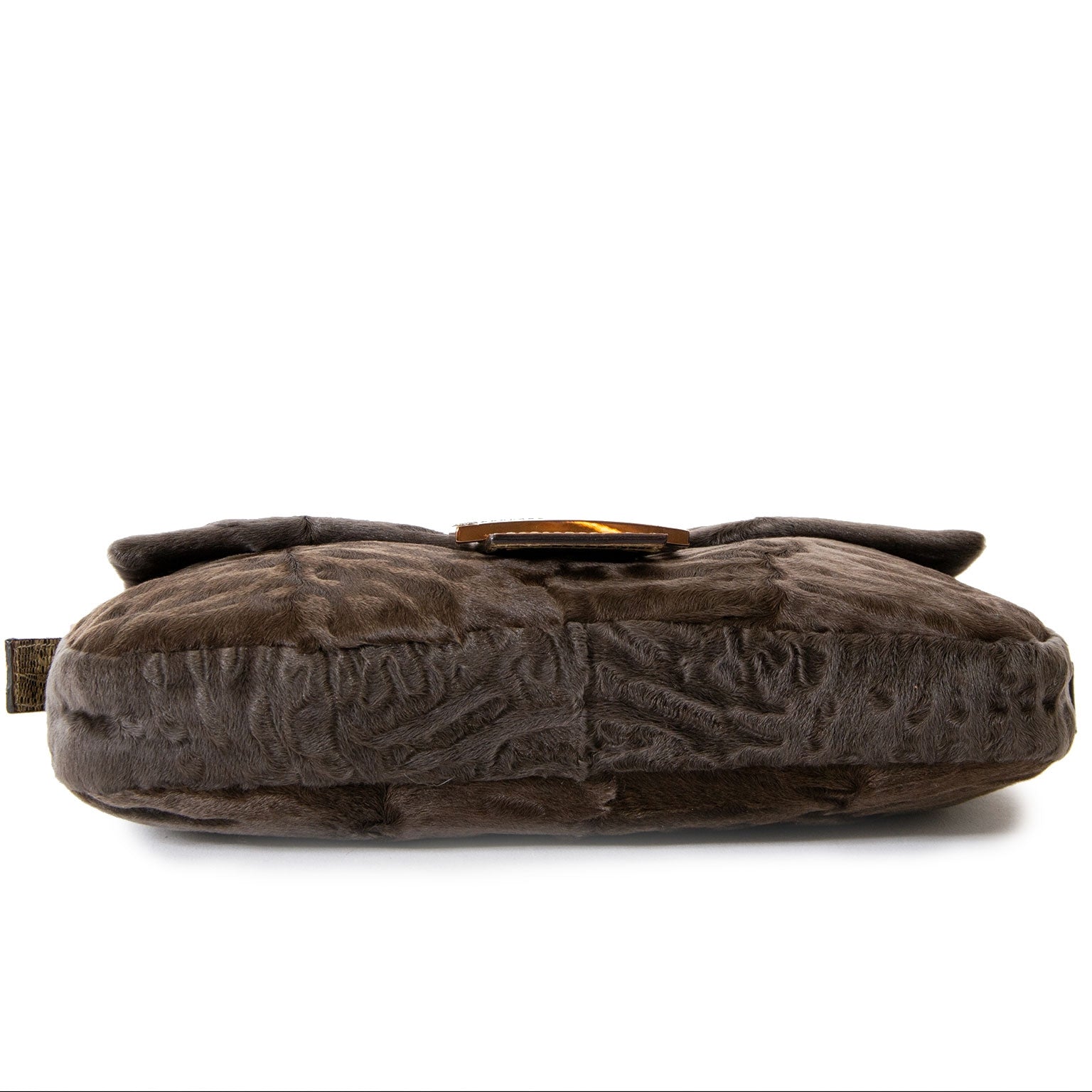 Fendi Brown Astrakan and Lizard Skin Baguette
