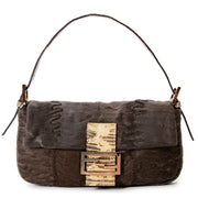 Fendi Brown Astrakan and Snake Skin Baguette for the best price at Labellov