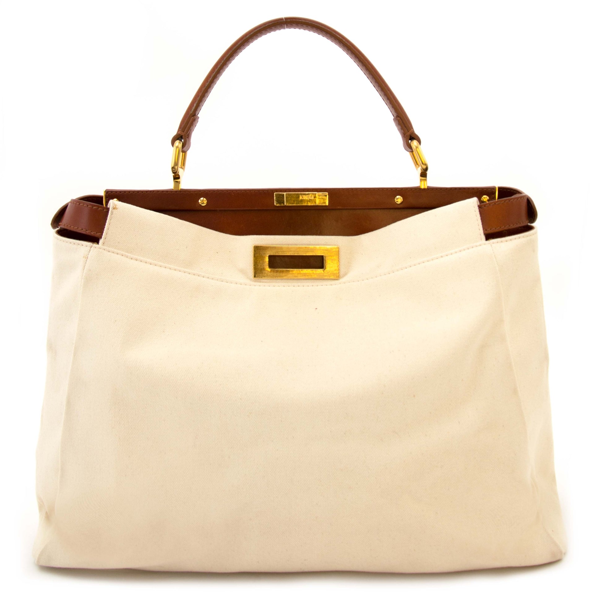 Fendi Peekaboo Canvas Tote for the best price available online at Labellov