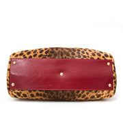 Fendi Peekaboo Leopard Pony Hair Shoulder Bag Calfskin Top handle koop veilig online jou tweedehands
