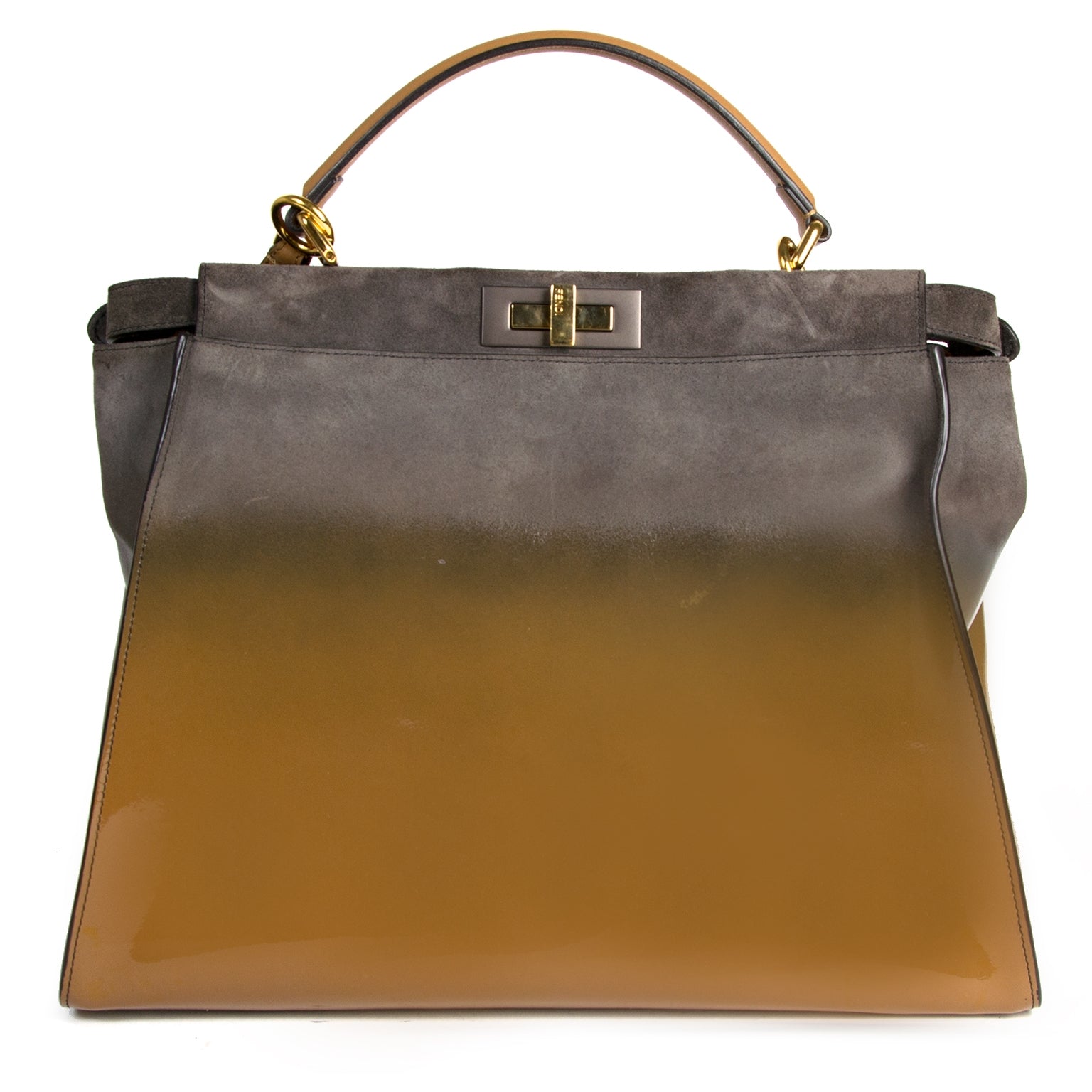 Koop en verkoop uw authentieke Fendi Peekaboo Large Ombré Patent Leather And Suede