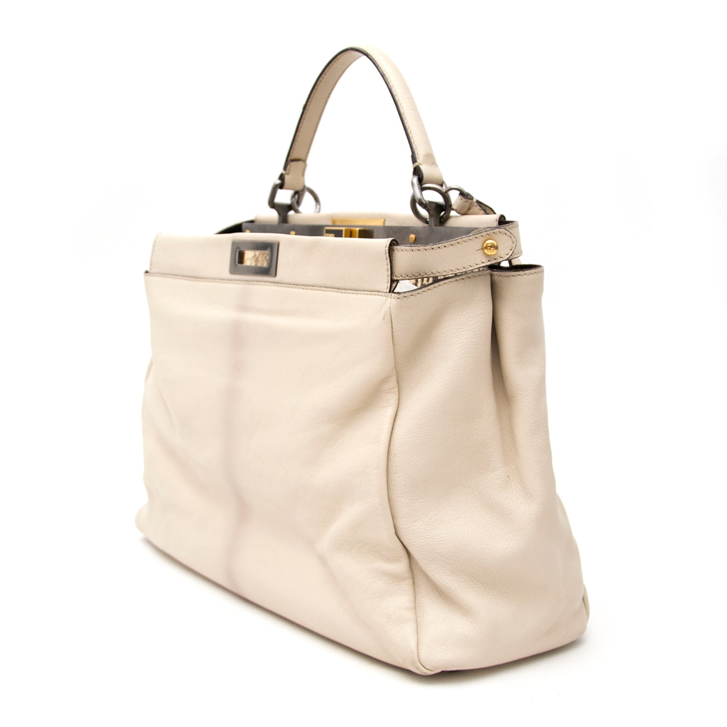 We buy and sell your luxury Fendi Ombre Cream White Peekaboo for the best price