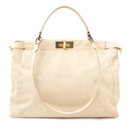 zoek jij online aan de beste prijs tweedehands Fendi White Leather And Pink Python Large Peekaboo Bag ? antwerpen of online