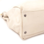 Fendi White Leather And Pink Python Large Peekaboo Bag kauf secondhand tasche
