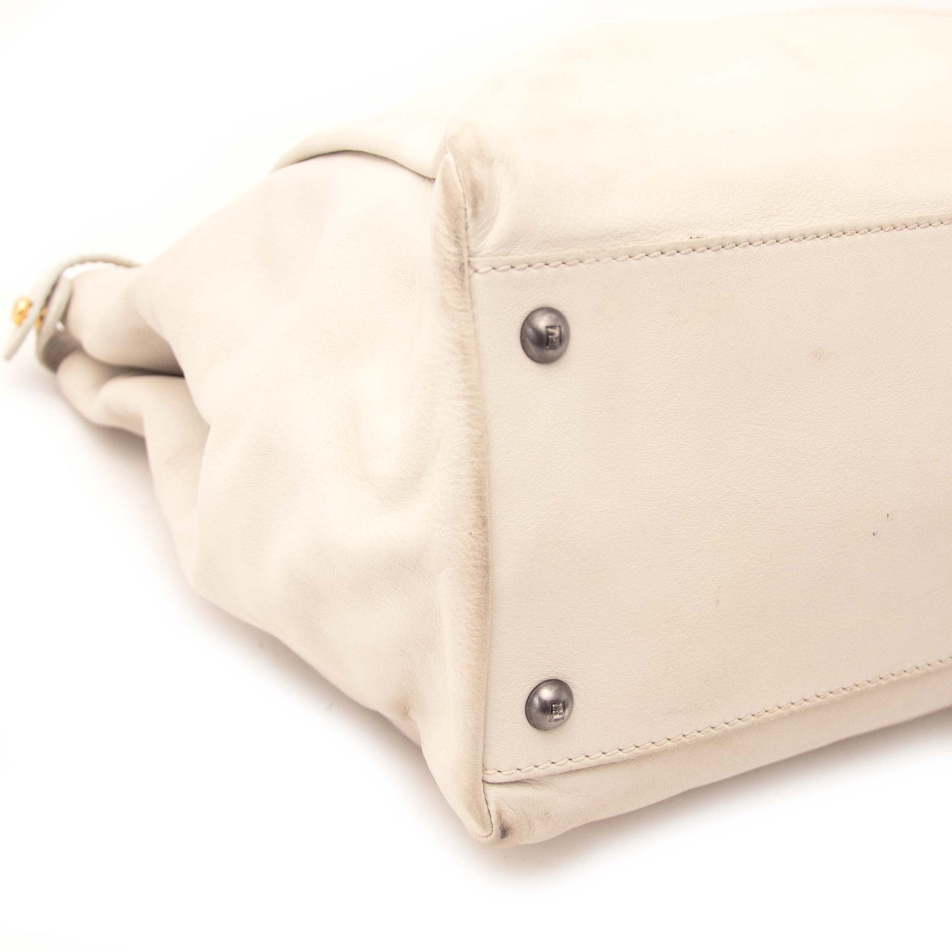 Fendi White Leather And Pink Python Large Peekaboo Bag kauf secondhand tasche