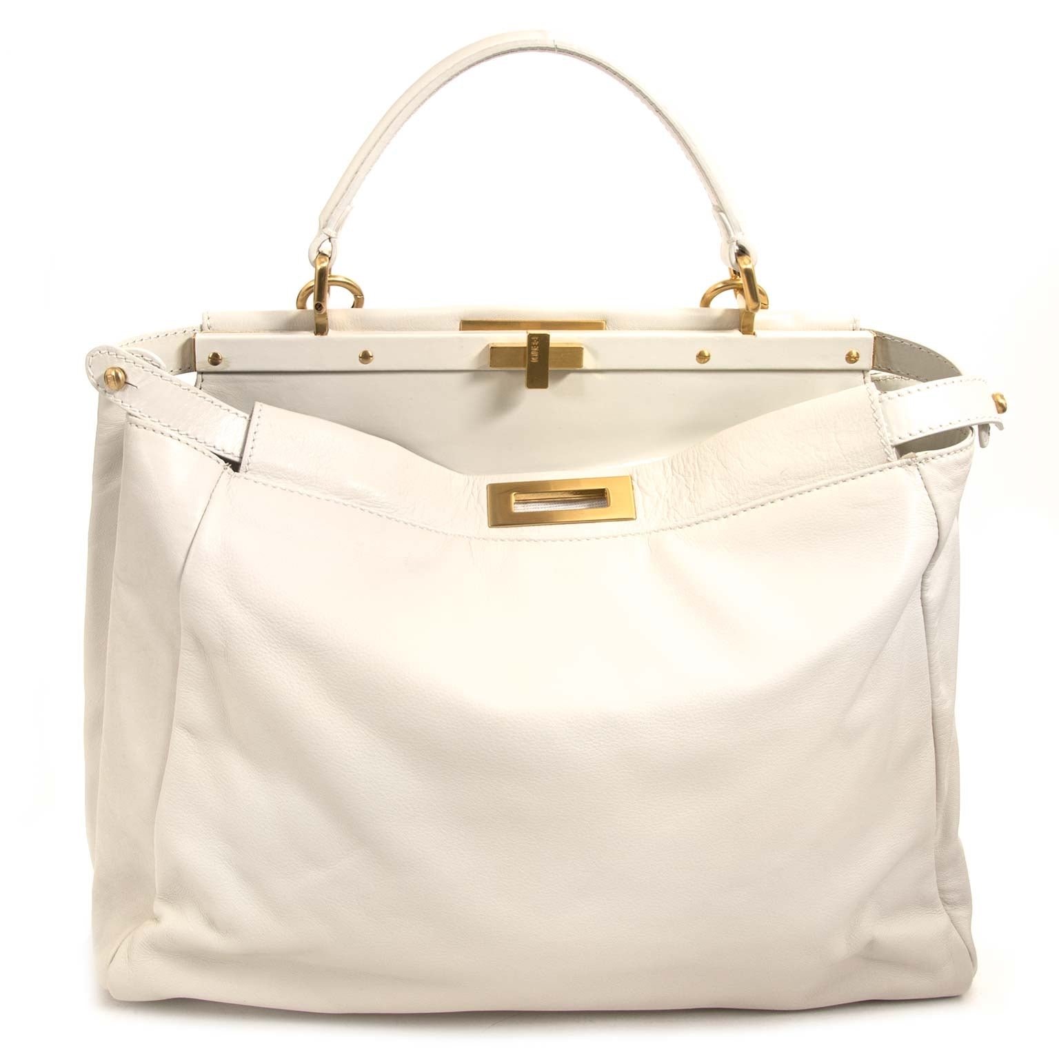 Fendi Peekaboo Cream White Large Bag for sale online