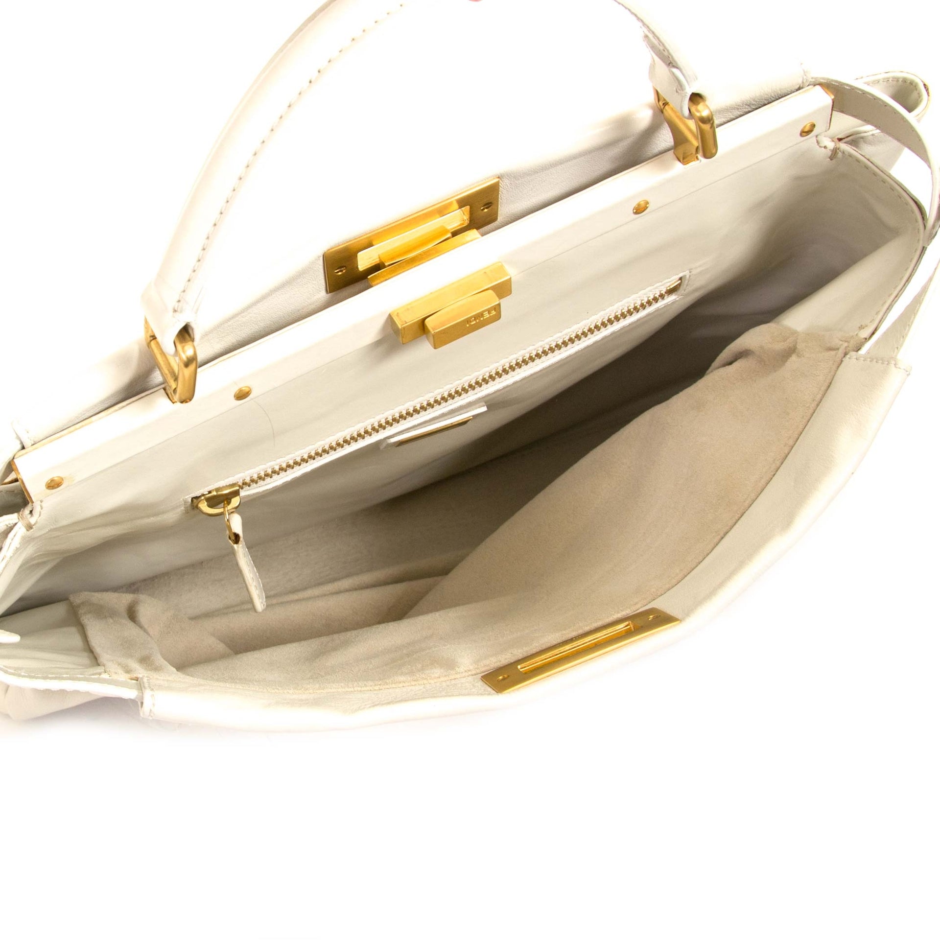 Buy and sell 100% authentic Fendi Peekaboo Cream White Large Bag