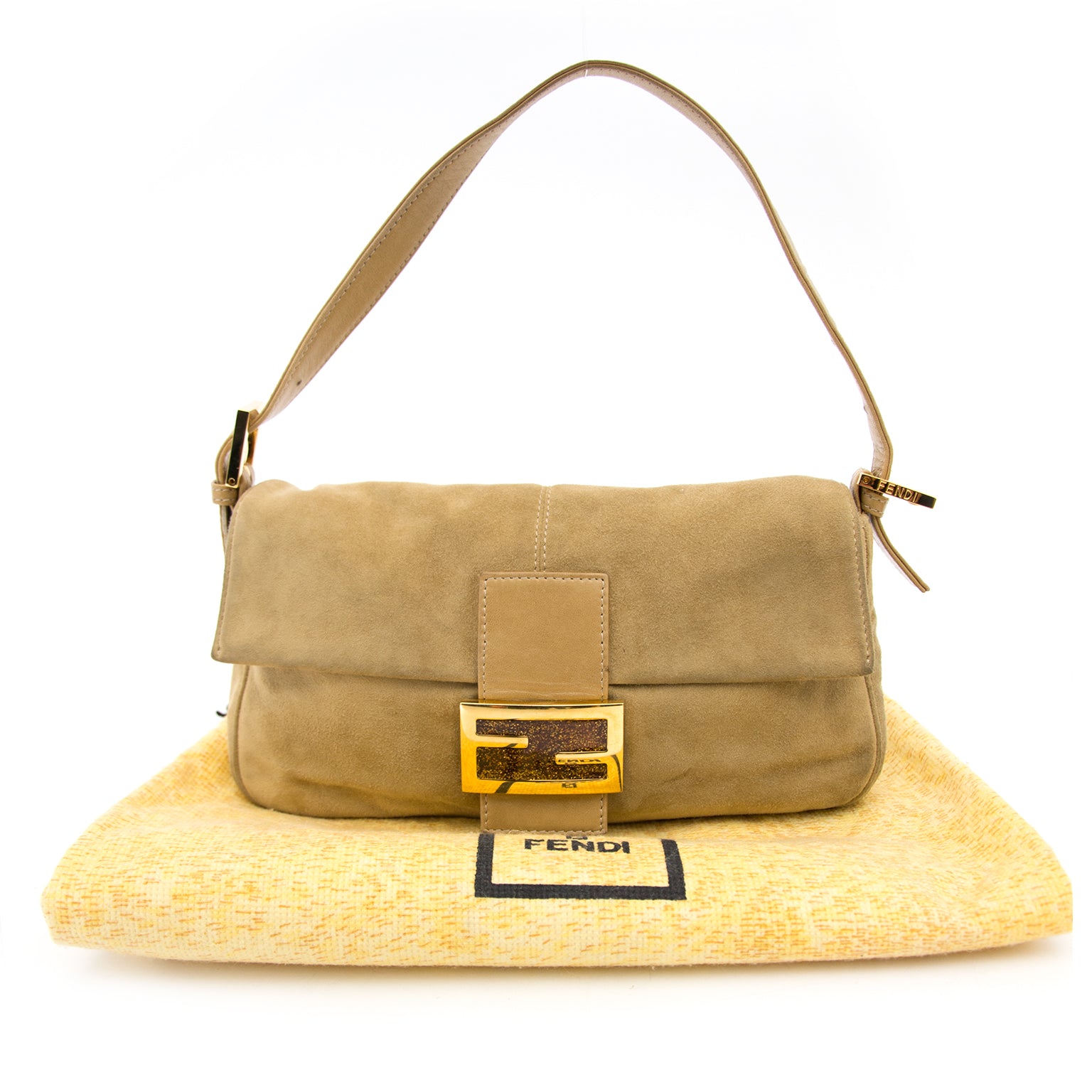 Acheter secur en ligne votre sac Fendi Gold Suede Baguette pour le meilleur prix