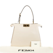shop 100% authentic second hand Fendi White Camelia Leather Soft Medium Peekaboo Bag on Labellov.com