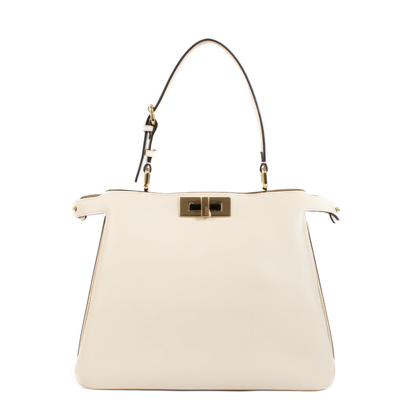 shop 100% authentic second hand Fendi White Camelia Leather Soft Medium Peekaboo Bag on Labellov.com