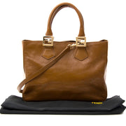 acheter en ligne seconde main sac a main Fendi Brown Leather Handbag Tote