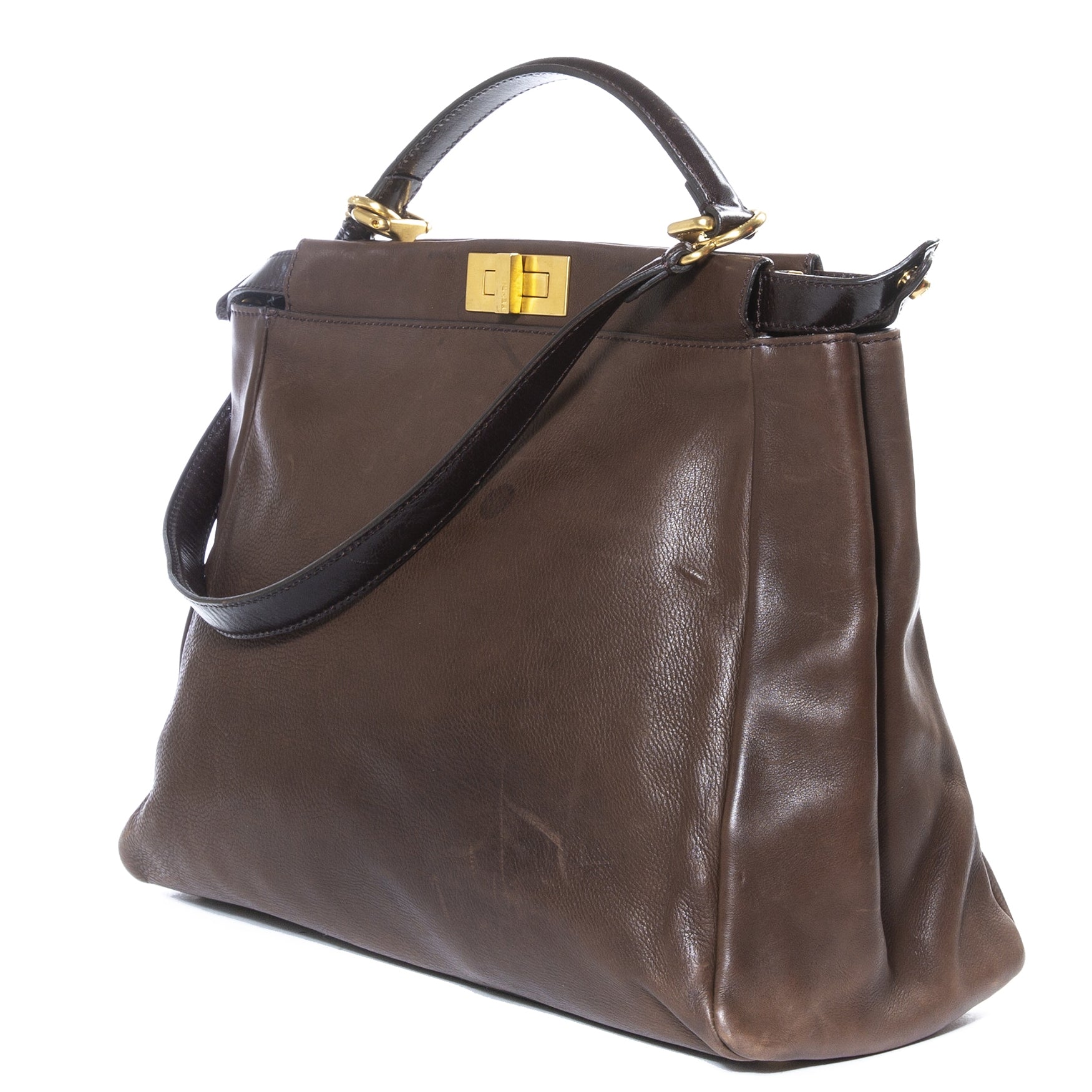 Fendi Peekaboo Brown Large Bag + Strap