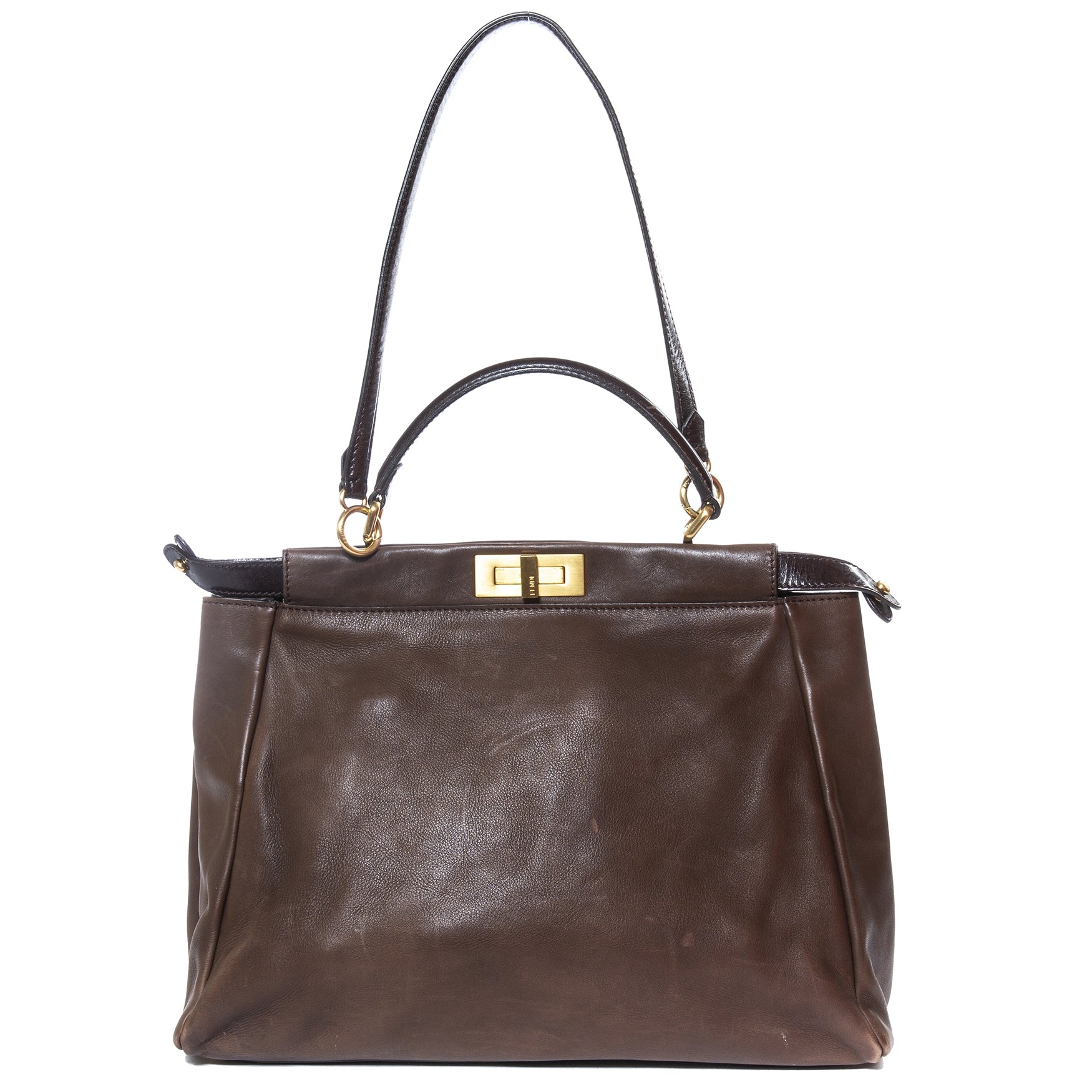 Fendi Peekaboo Brown Large Bag + Strap