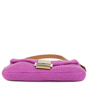 Fendi Fuchsia Knitted Baguette Bag