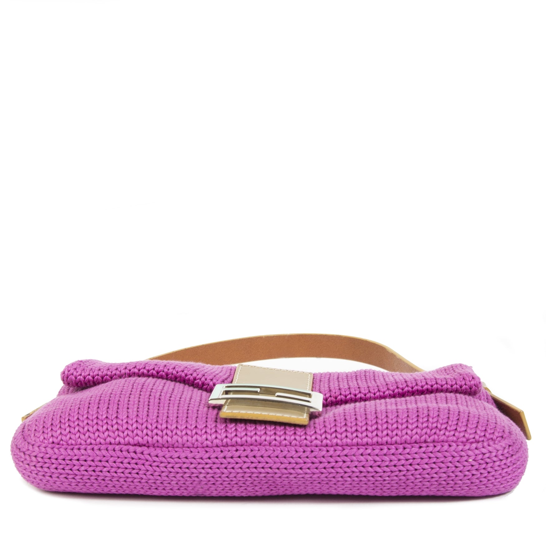 Fendi Fuchsia Knitted Baguette Bag