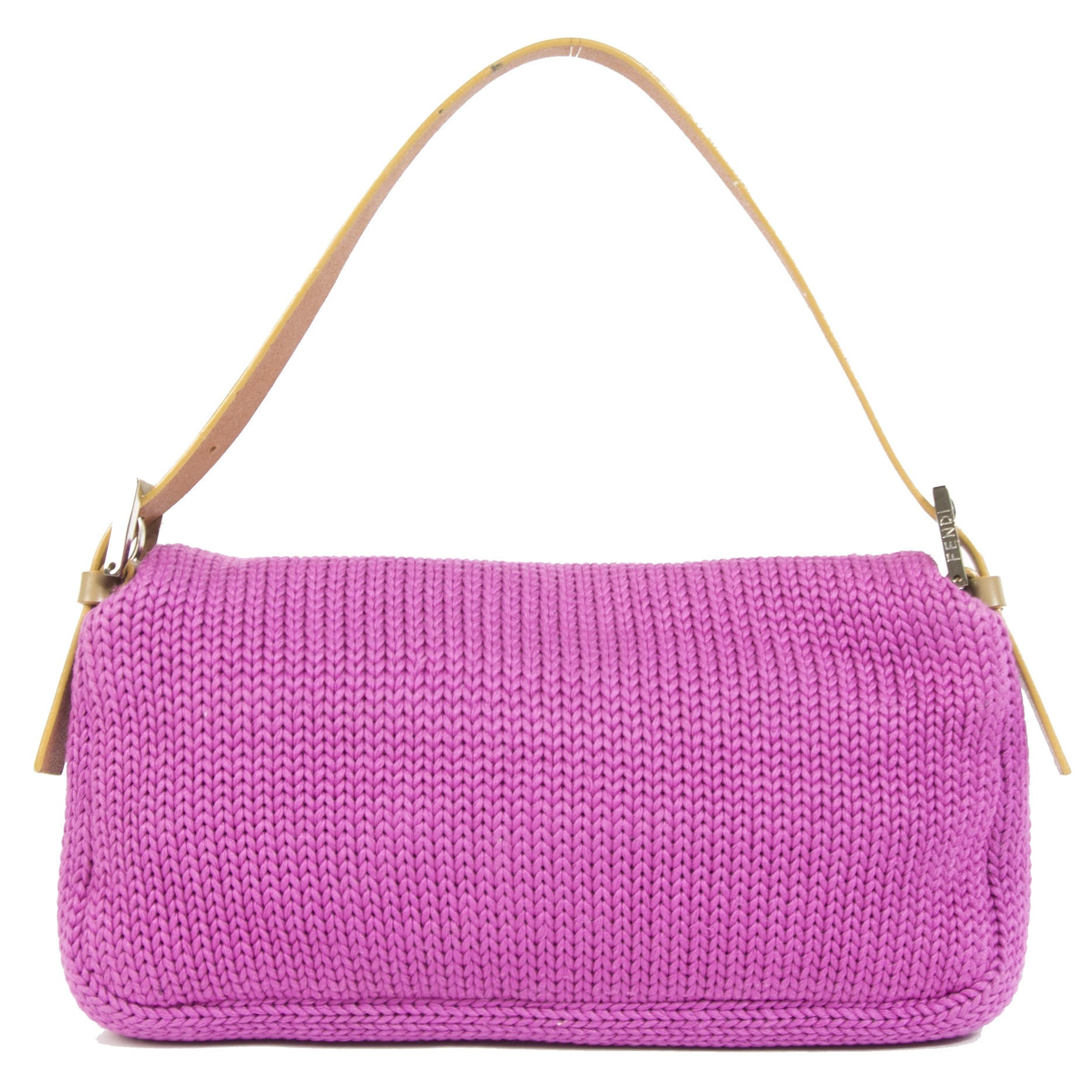 Fendi Fuchsia Knitted Baguette Bag