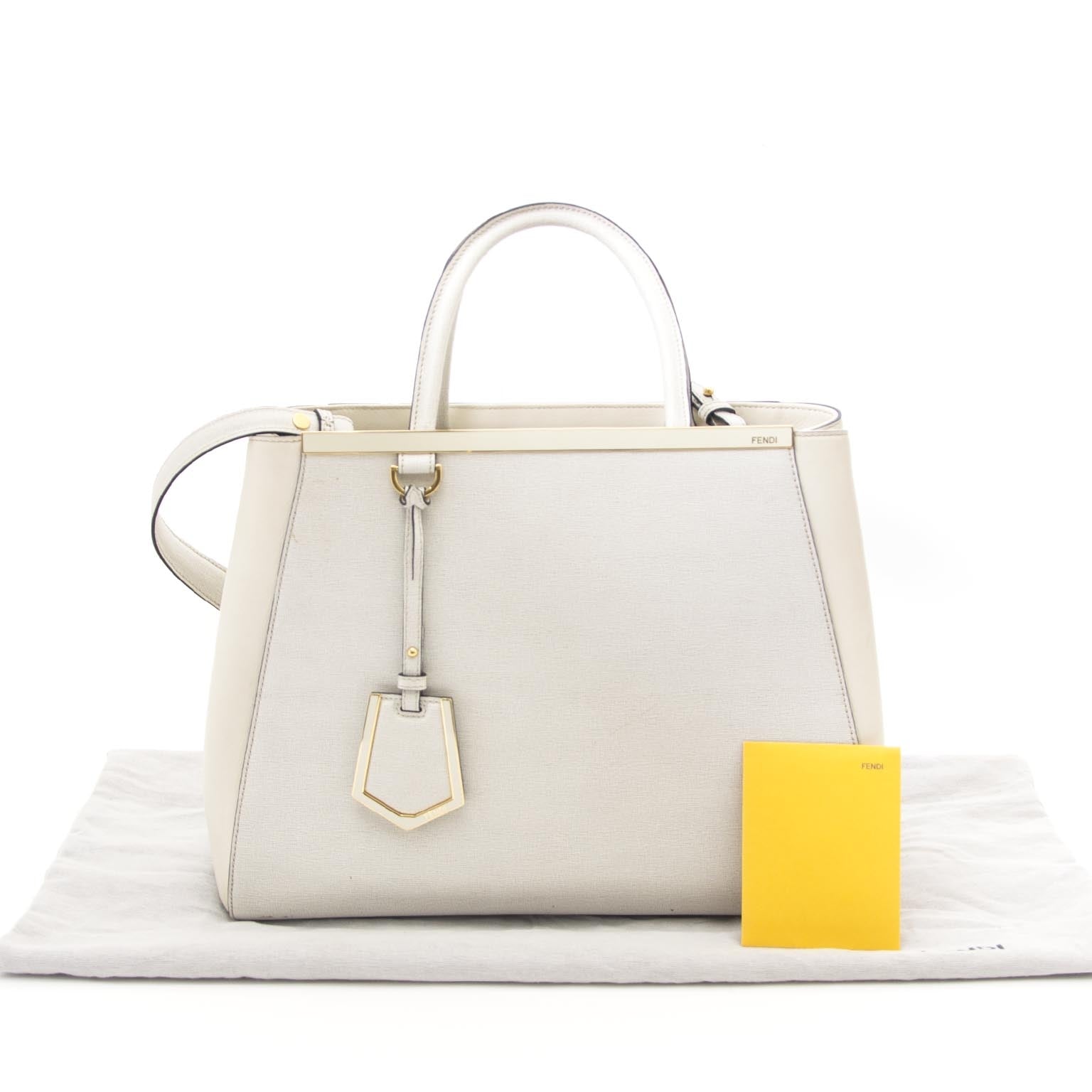 Sac cabas Fendi 2Jours en cuir beige