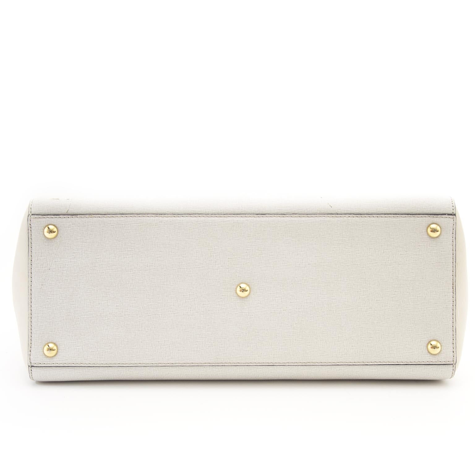 Sac cabas Fendi 2Jours en cuir beige