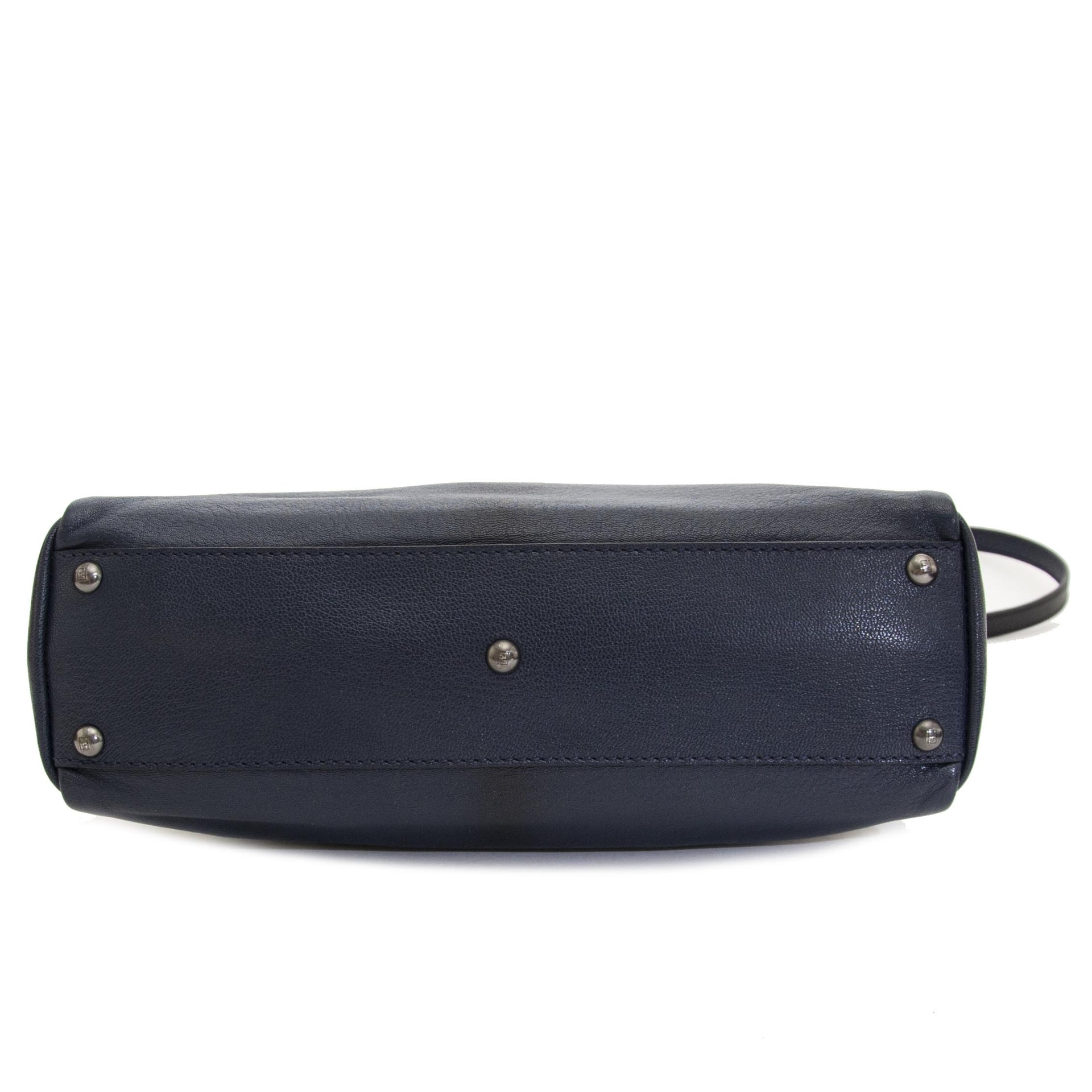 Fendi Blue Regular Peekaboo Bag now for sale at labellov vintage fashion webshop belgium