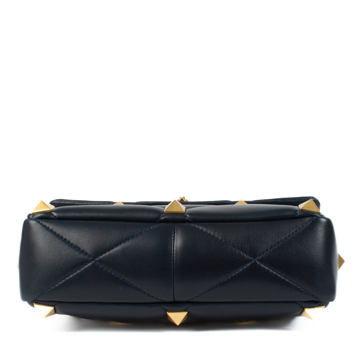 Valentino Garavani Blue Leather Large Roman Stud Bag