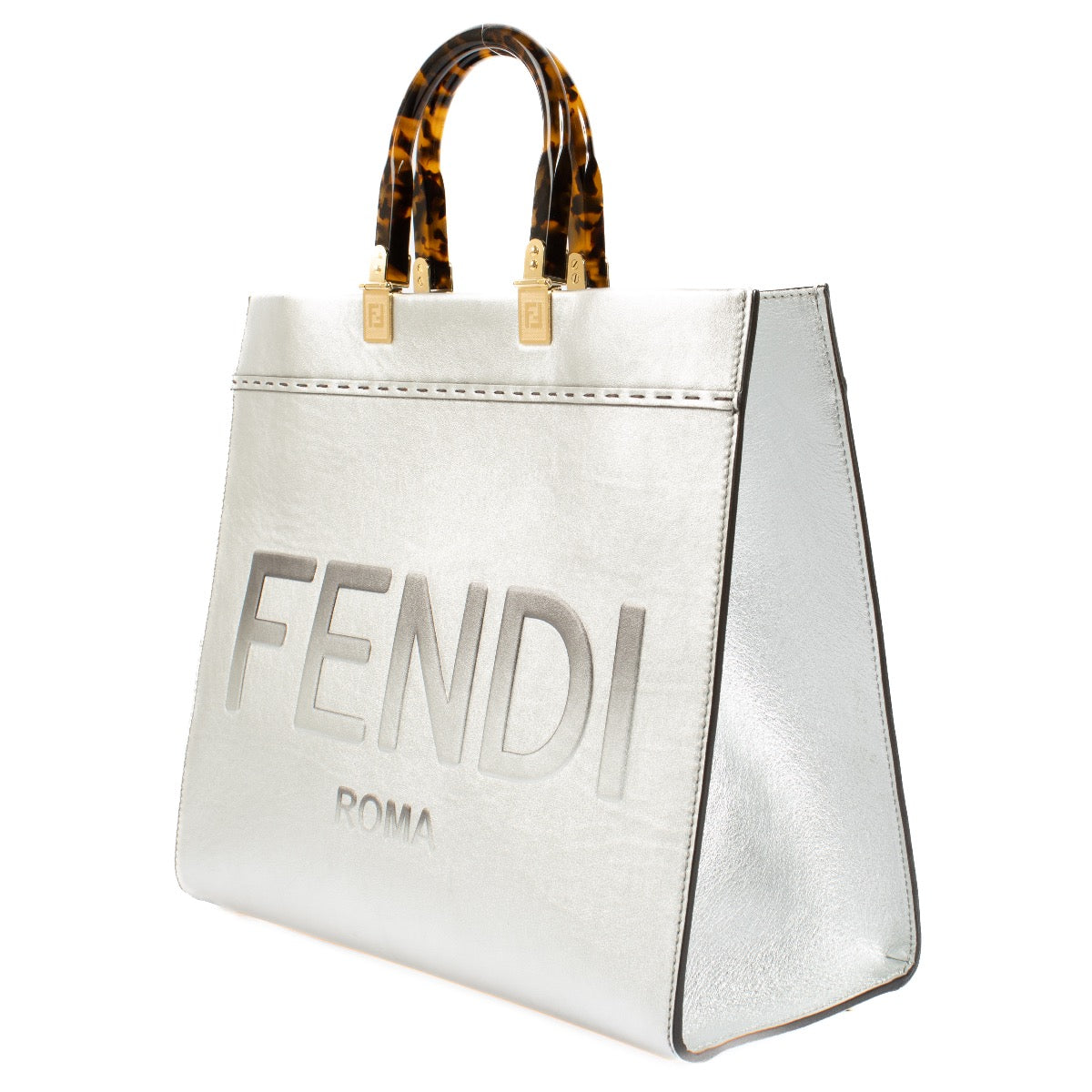 Authentic second hand Fendi Silver Sunshine Medium Bag on Labellov.com