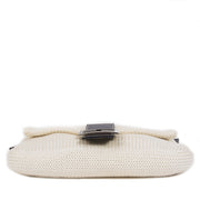 Fendi Ivory Knitted Baguette Bag
