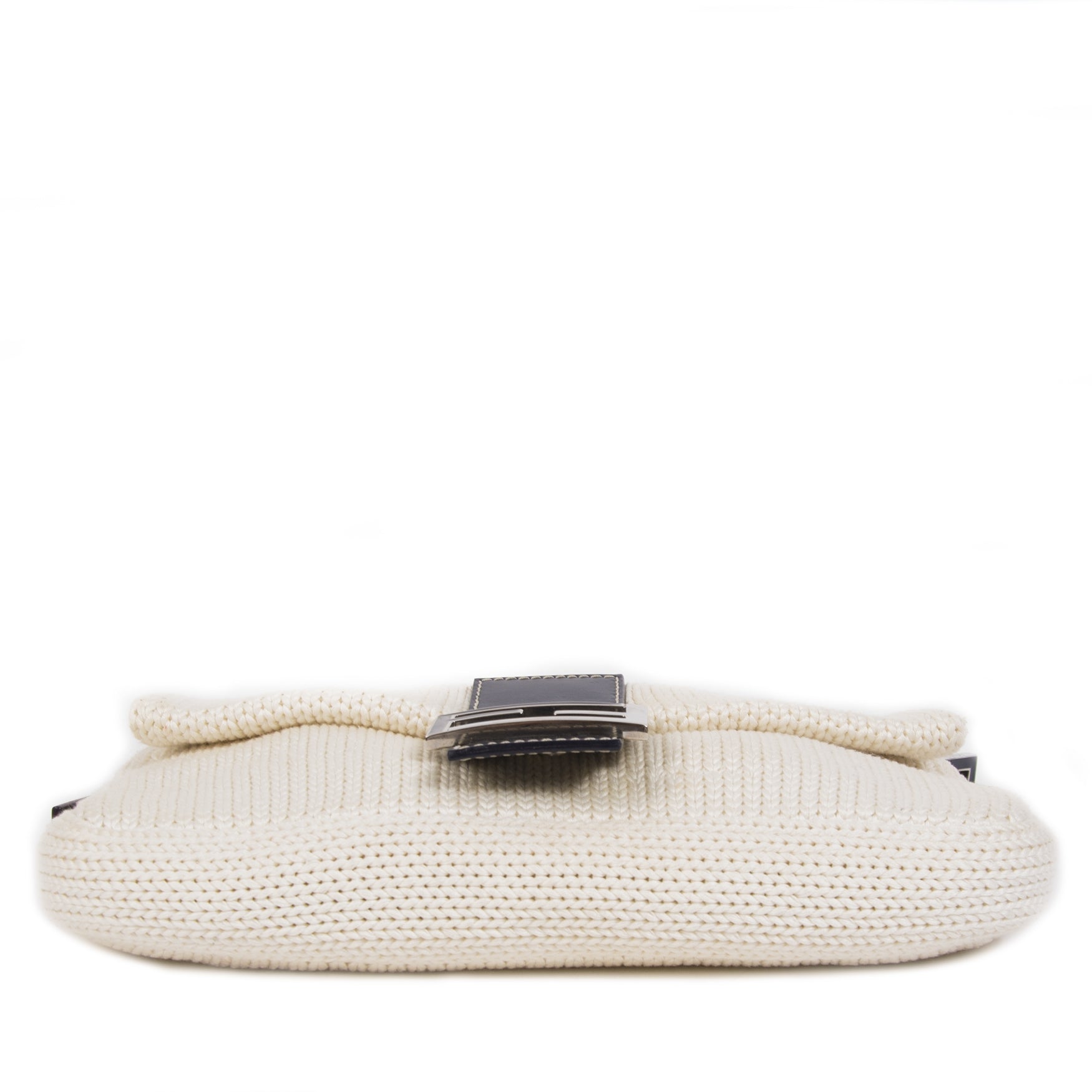 Fendi Ivory Knitted Baguette Bag