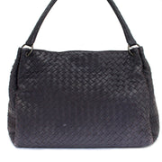 acheter en ligne pour le meilleur prix sac a main Bottega Veneta Woven Blue/Aubergine