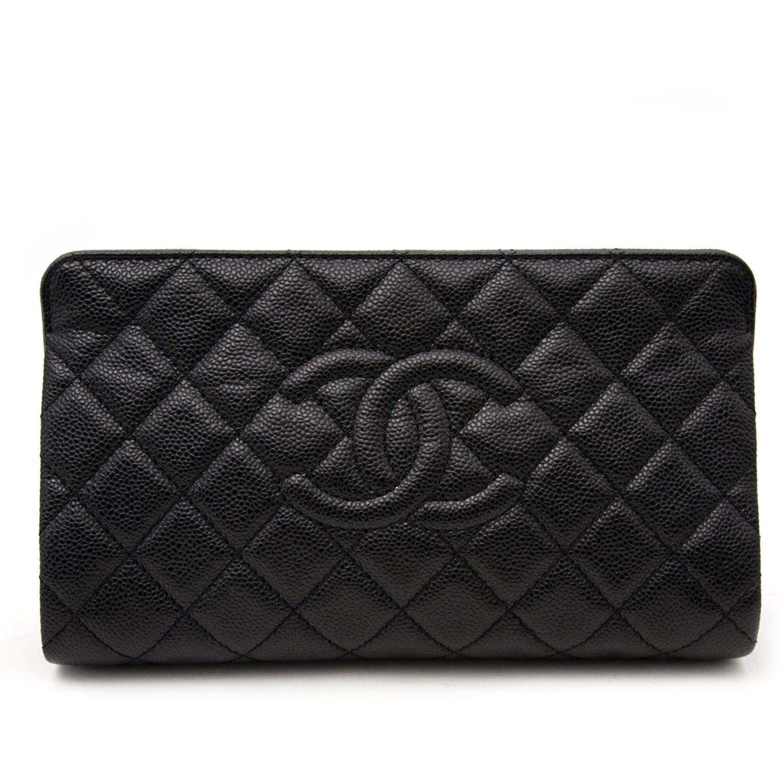 Shop safe and secure Chanel Black Caviar Quilted CC Clutch Bag