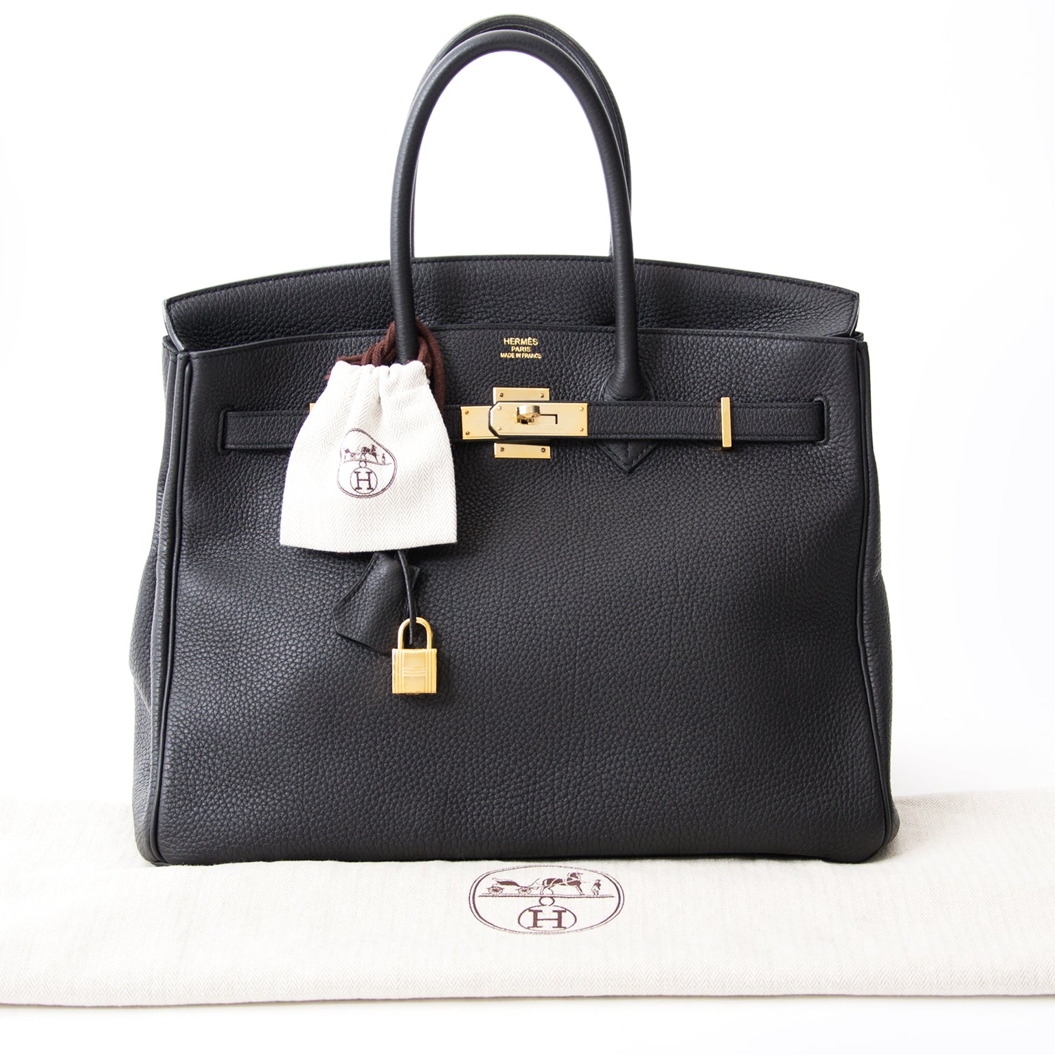 acheter en ligne pour le meilleur prix sac a main comme neuf Hermes Birkin 35 Black Togo GHW +INVOICE