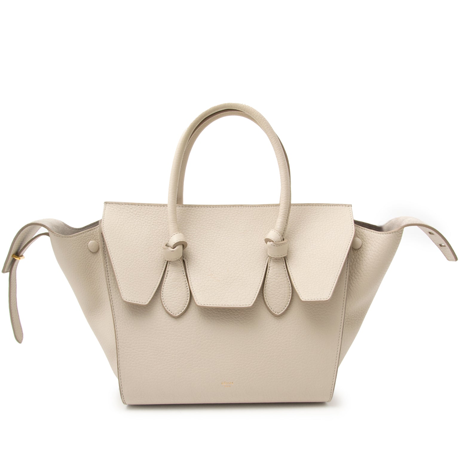 Celine Beige Leather Mini Tie Bag