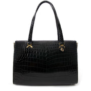acheter en ligne seconde main Delvaux Croco Black Evening Bag