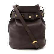 acheter en ligne seconde main sac a main Delvaux Dark Brown Bucket Bag
