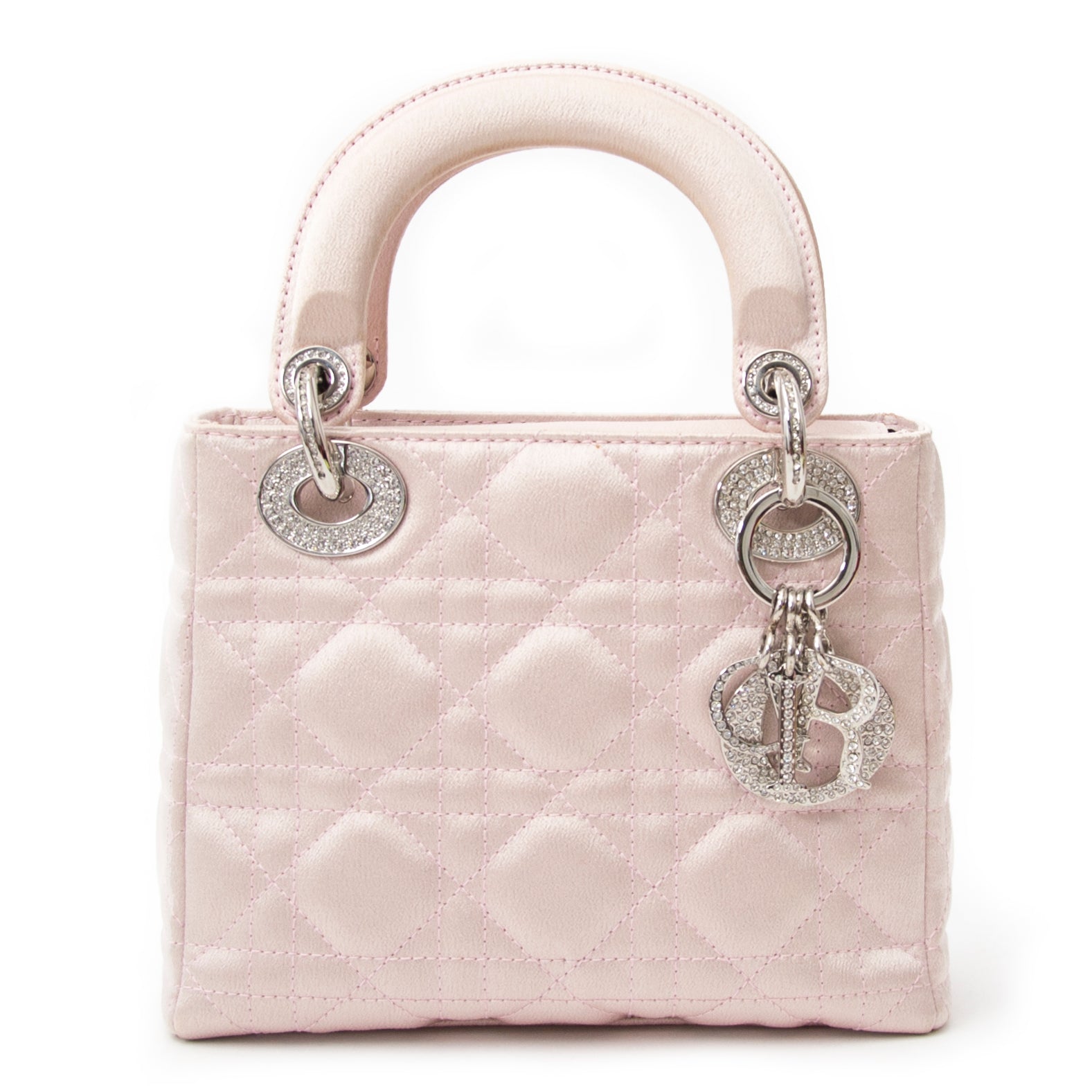 Christian Dior Satin Swarovski Crystal Cannage Mini Lady Dior for sale online