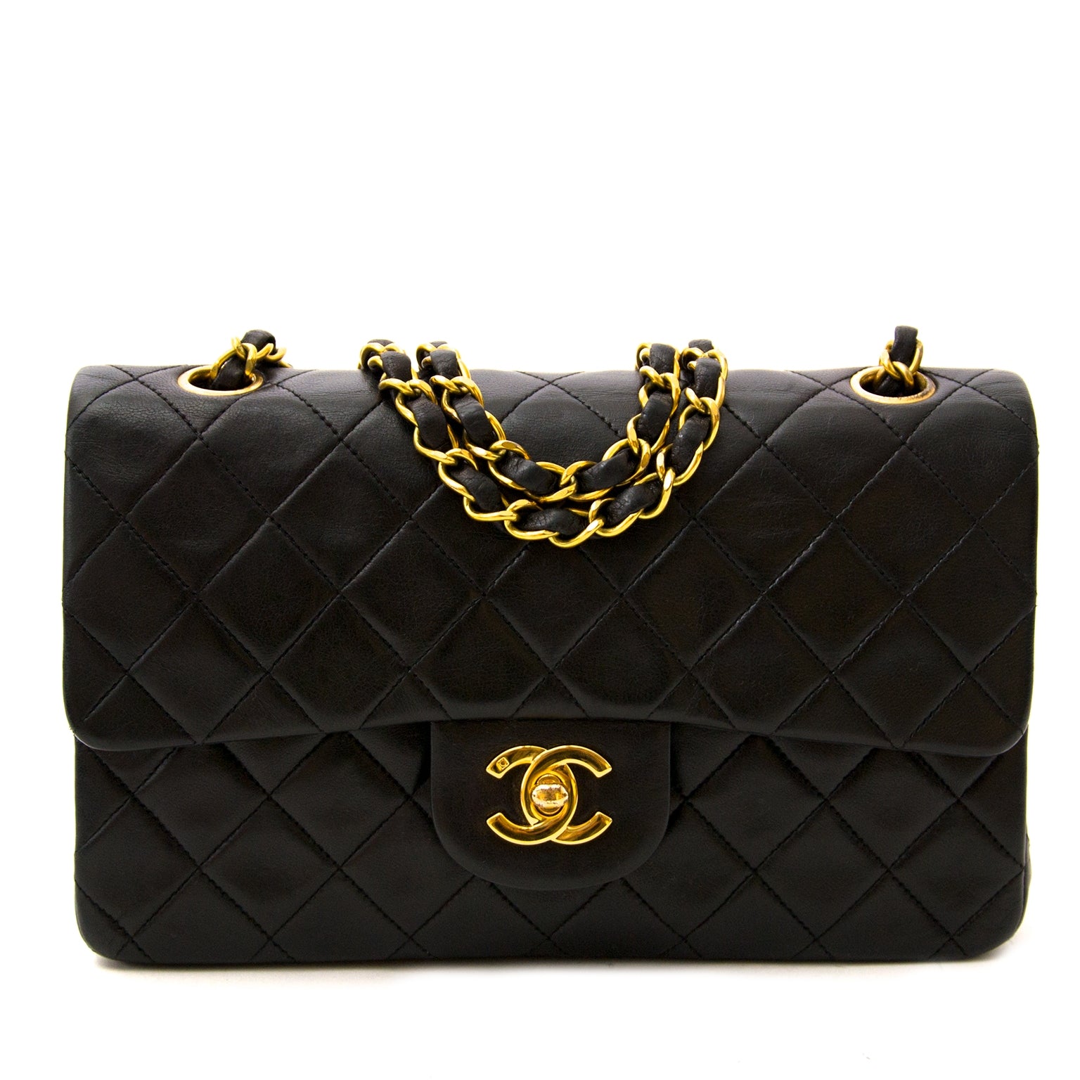 koop veilig online tegen de beste prijs tweedehands Vintage Chanel Black Small Classic Double Flap Bag