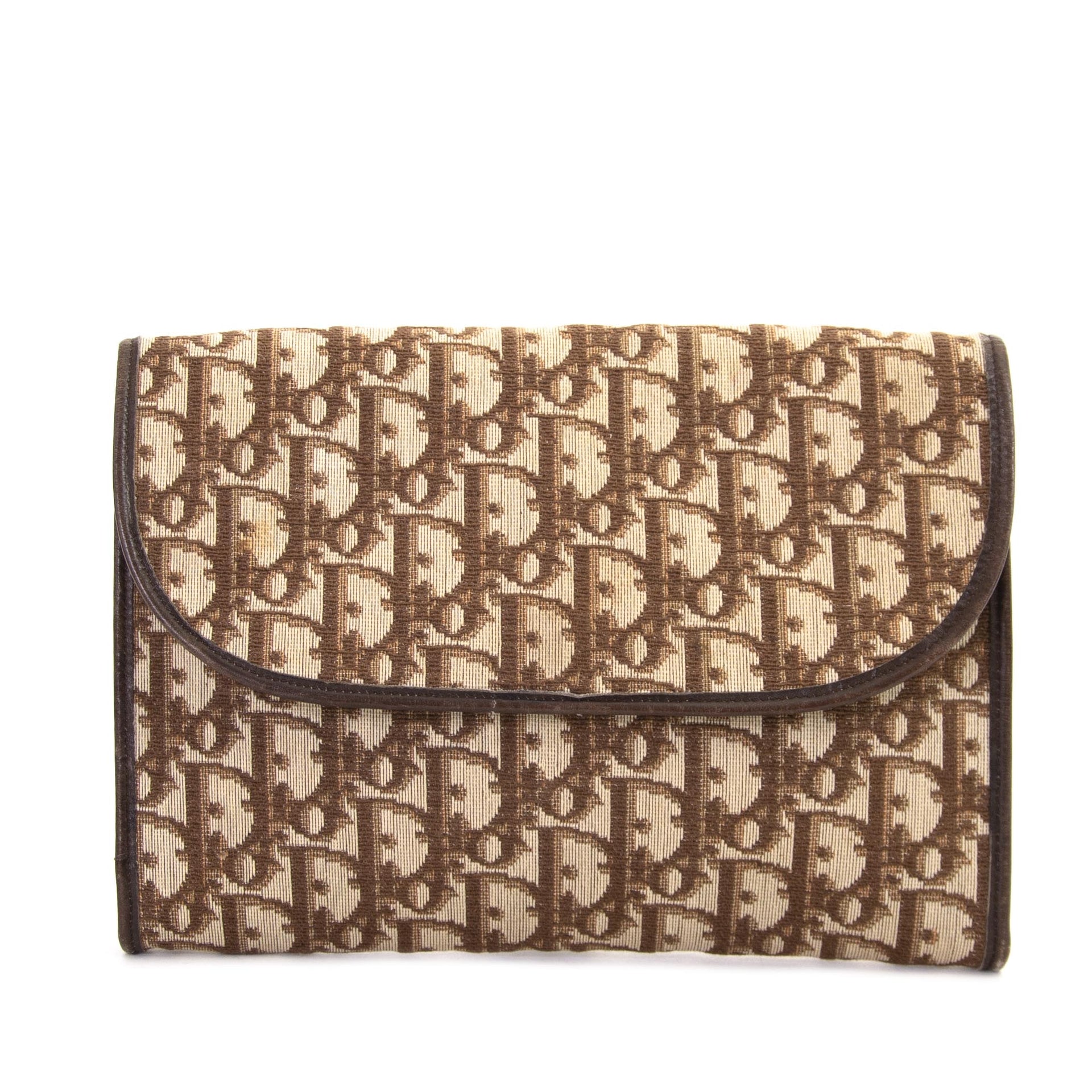 Dior Brown Monogram Pochette now for sale at labellov vintage fashion webshop belgium