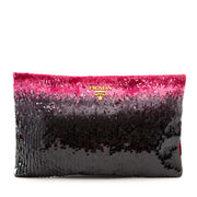 Shop safe online aan de beste prijs Prada Ombre Sequin Clutch Purple Pink