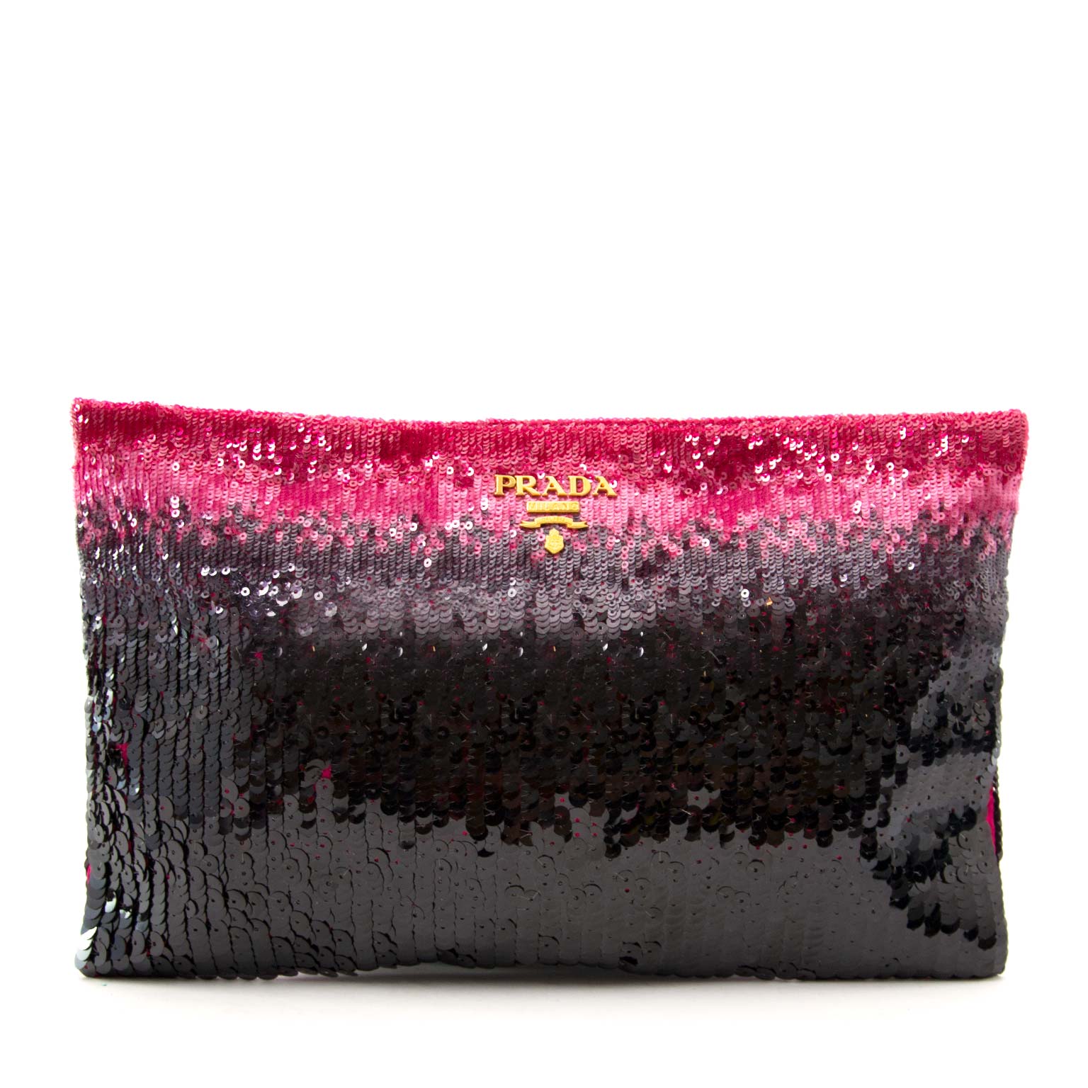 Shop safe online aan de beste prijs Prada Ombre Sequin Clutch Purple Pink