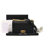 authentieke chanel tassen Chanel Black Boy Medium GHW