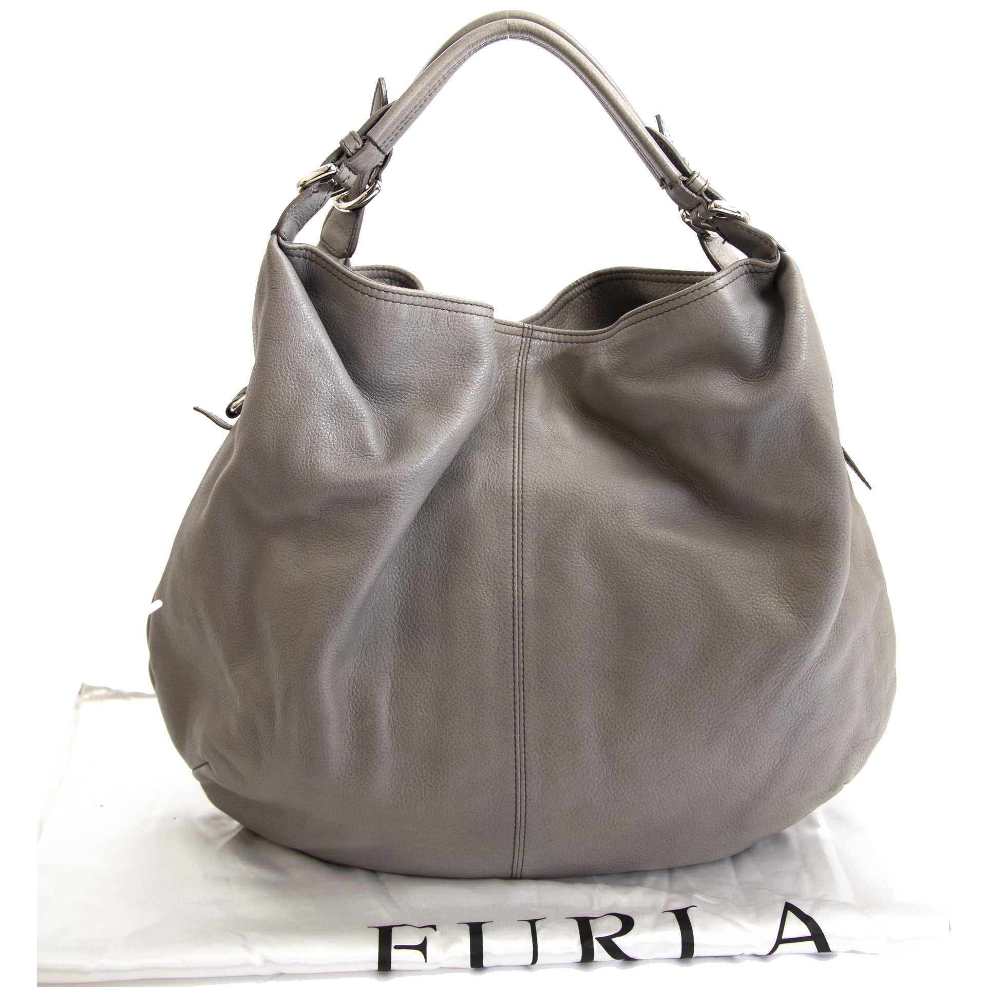 Authentique seconde main Authentieke tweedehands Furla Shoulder Bag Grey koop online webshop LabelLOV achète en ligne LabelLOV