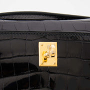 Hermès Kelly Mini Pochette Shiny Alligator Black GHW