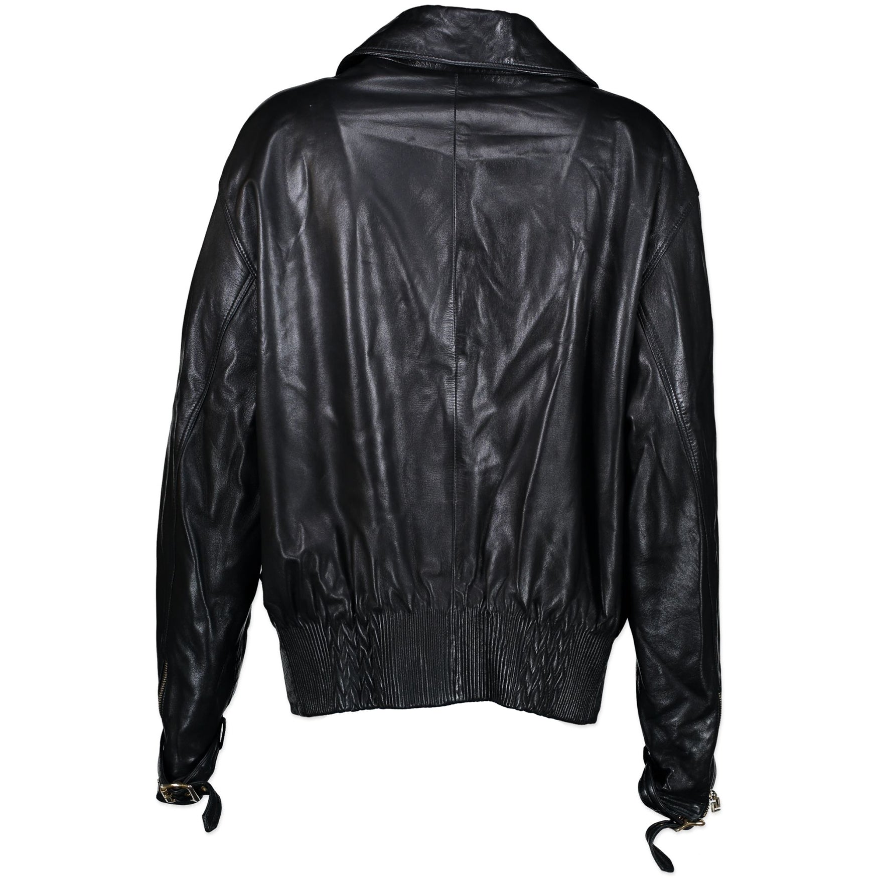 Gianni Versace Black Leather Jacket. Koop tweedehands Versace vest online bij LabelLOV, oversized trend. Leren jas Versace. Veilige betaling. Antwerpen.
