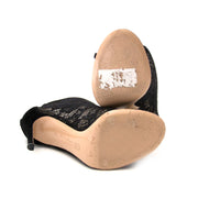 shop safe online as new Gianvito Rossi Lace Peep-toe Booties - size 37.5