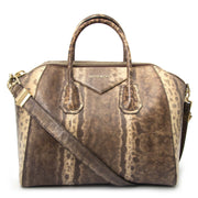 Givenchy Antigona Medium Brown Snakeskin Tote Bag