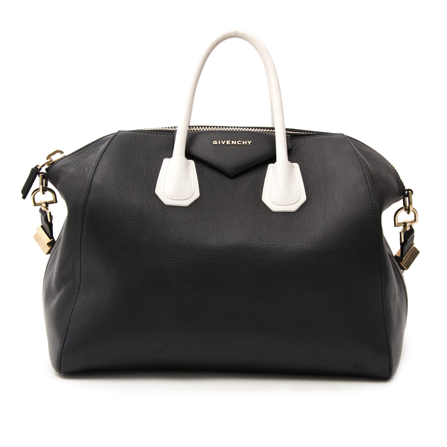 Authentic Givenchy Medium Antigona Black And White Leather Bag for sale online at labellov.com